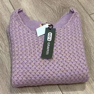 Girls Lavender Wool Sweater from Galeries Lafayette in Paris Sz 8